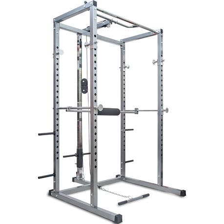 Merax Athletics Fitness Power Rack Olympic Squat Cage with Lat Pull Attachment