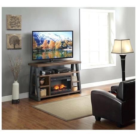 whalen media fireplace console rustic brown console whalen fireplace media console dark rustic brown