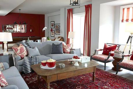 grey red living room gret gray n red living room
