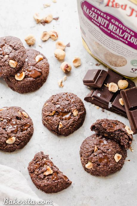 Double Chocolate Hazelnut Cookies (Gluten Free, Paleo + Vegan)