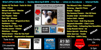 Brian's Indie Show REPLAY - as played on Radio KC - 22.4.18