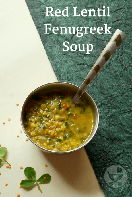 Get all the nutrition of ingredients like red lentils and fenugreek in this delicious and light soup   that's perfect for summer! This red lentil fenugreek soup is quick and easy to make too!