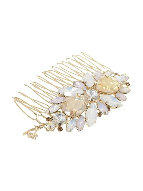 Hair Drama Company Hair Comb Golden Crystals Hair Accessories Party Wear 