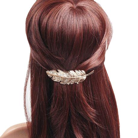 Alif Laila Fairytale Wedding collection | Hair Jewelry | Vintage Gold Plated Metal Leaf Party Wear Hair Clip 