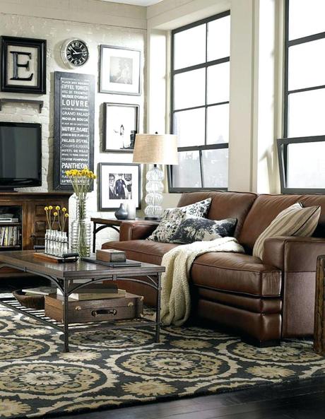 Brown Leather Sofa Living Room - Paperblog