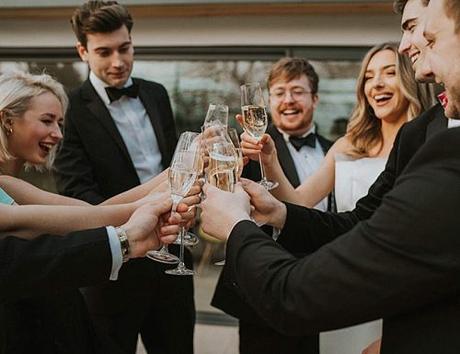 wedding toasts guests celebrate happy