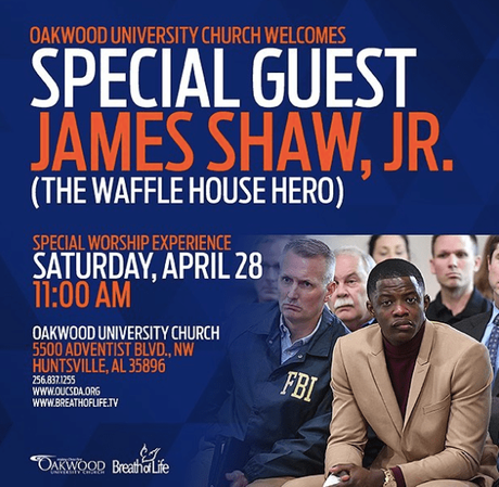 Waffle House Hero James Shaw To Be Honored By Alabama Church