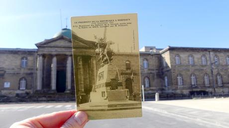 Another selection of old postcards overlaid on modern-day Bordeaux