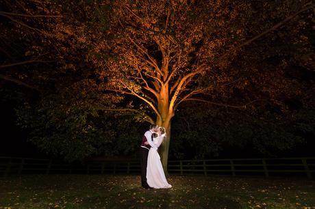 Yorkshire Wedding Photographers Red lit up tree
