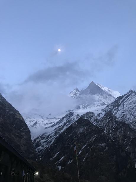 DAILY PHOTO: Moon over Mountains, Annapurna Sanctuary