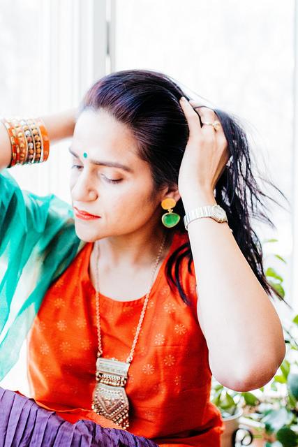 Orange, Purple and Green Tanvii.com