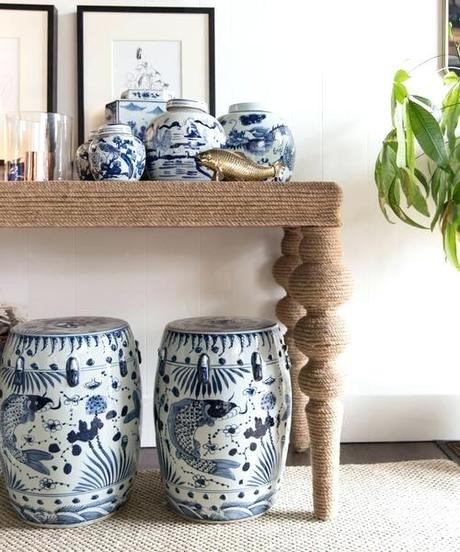 chinese blue white porcelain garden stool home design furniture of ny