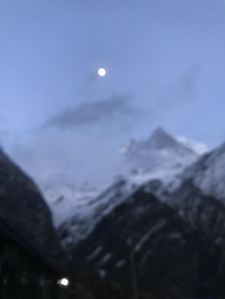 DAILY PHOTO: Moon over Mountains, Annapurna Sanctuary