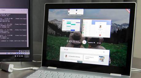 Google Fuchsia on a laptop