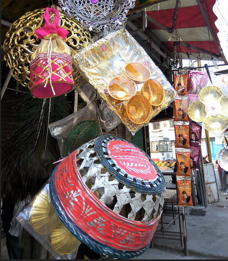 Shops selling wedding items in old city