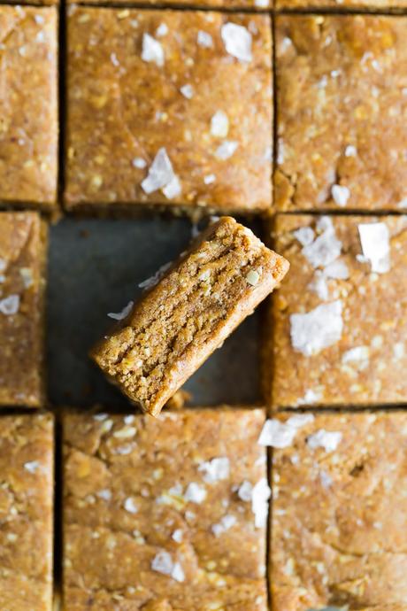 Easy Homemade Protein Bars with one tilted on it's side
