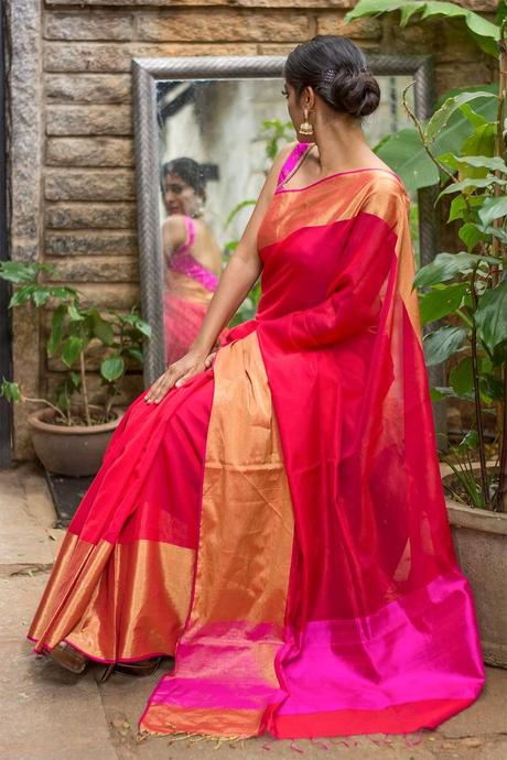 chanderi silk saree