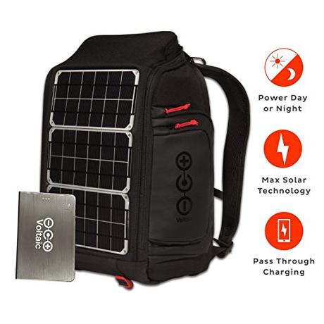 Voltaic Systems Array Rapid Solar Backpack Charger for Laptops | Includes a Battery Pack (Power Bank) and 2 Year Warranty | Powers Laptops Including Apple MacBook, Phones, USB Devices, More - Silver