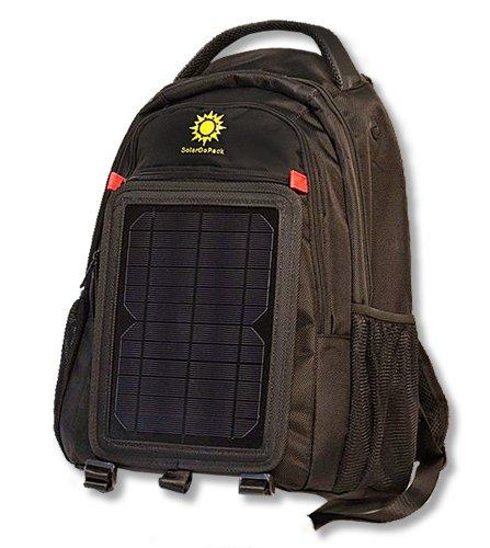 SolarGoPack 10k, solar powered backpack, charge mobile devices, Take Your Power with You, 10k mAh Lithium Ion Battery - Stay Charged My Friends !! - Black