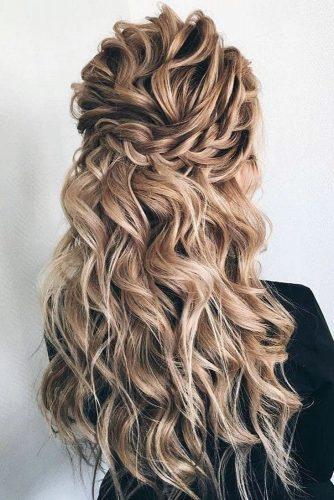 60+ Half Up Half Down Wedding Hairstyles with Tips & Tutorial 2023