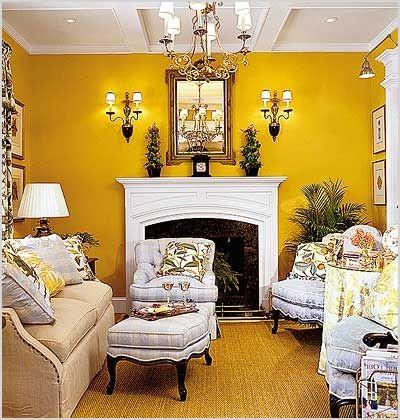 yellow living room paint