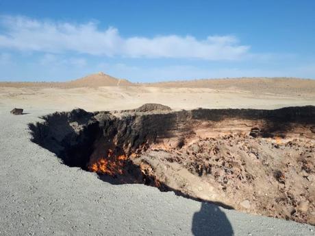 Backpacking in Turkmenistan: Camping at the Darvaza Gas Crater, Karakum Desert Backpacking in Turkmenistan: Camping at the Darvaza Gas Crater, Karakum Desert