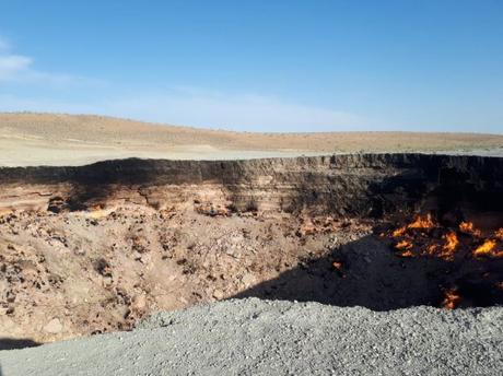 Backpacking in Turkmenistan: Camping at the Darvaza Gas Crater, Karakum Desert Backpacking in Turkmenistan: Camping at the Darvaza Gas Crater, Karakum Desert