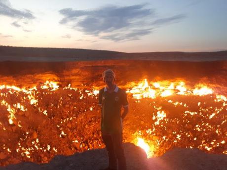 Backpacking in Turkmenistan: Camping at the Darvaza Gas Crater, Karakum Desert Backpacking in Turkmenistan: Camping at the Darvaza Gas Crater, Karakum Desert