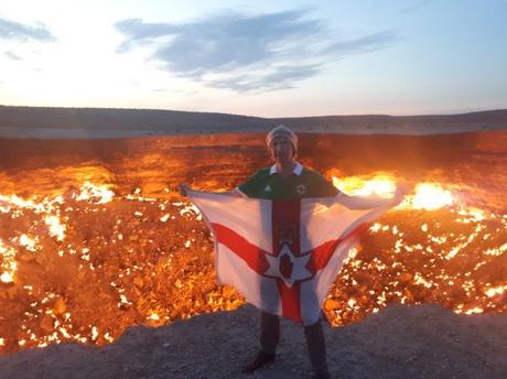 Backpacking in Turkmenistan: Camping at the Darvaza Gas Crater, Karakum Desert Backpacking in Turkmenistan: Camping at the Darvaza Gas Crater, Karakum Desert