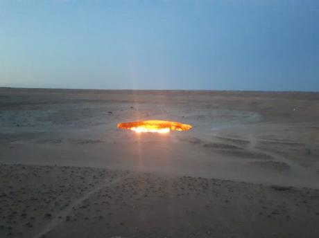 Backpacking in Turkmenistan: Camping at the Darvaza Gas Crater, Karakum Desert Backpacking in Turkmenistan: Camping at the Darvaza Gas Crater, Karakum Desert