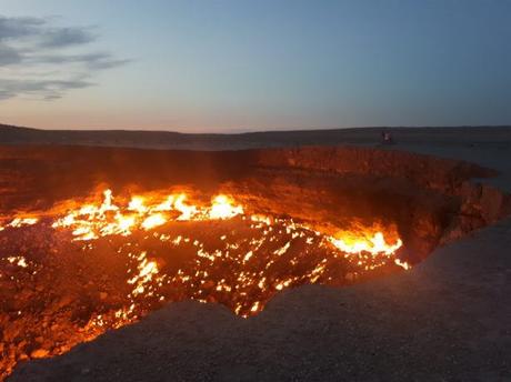Backpacking in Turkmenistan: Camping at the Darvaza Gas Crater, Karakum Desert Backpacking in Turkmenistan: Camping at the Darvaza Gas Crater, Karakum Desert