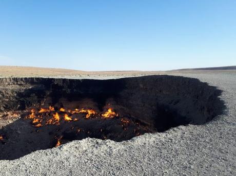 Backpacking in Turkmenistan: Camping at the Darvaza Gas Crater, Karakum Desert Backpacking in Turkmenistan: Camping at the Darvaza Gas Crater, Karakum Desert