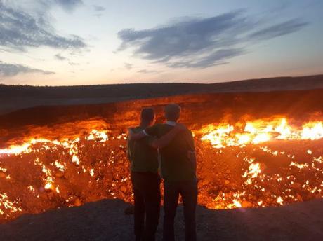Backpacking in Turkmenistan: Camping at the Darvaza Gas Crater, Karakum Desert Backpacking in Turkmenistan: Camping at the Darvaza Gas Crater, Karakum Desert