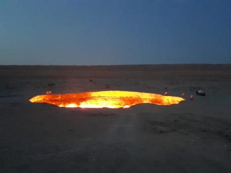 Backpacking in Turkmenistan: Camping at the Darvaza Gas Crater, Karakum Desert Backpacking in Turkmenistan: Camping at the Darvaza Gas Crater, Karakum Desert