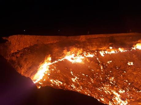 Backpacking in Turkmenistan: Camping at the Darvaza Gas Crater, Karakum Desert Backpacking in Turkmenistan: Camping at the Darvaza Gas Crater, Karakum Desert