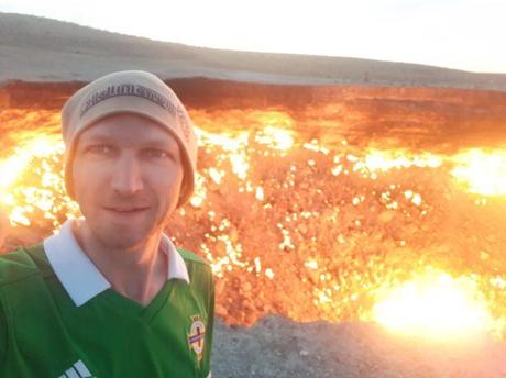 Backpacking in Turkmenistan: Camping at the Darvaza Gas Crater, Karakum Desert Backpacking in Turkmenistan: Camping at the Darvaza Gas Crater, Karakum Desert
