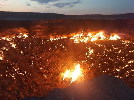 Backpacking in Turkmenistan: Camping at the Darvaza Gas Crater, Karakum Desert Backpacking in Turkmenistan: Camping at the Darvaza Gas Crater, Karakum Desert