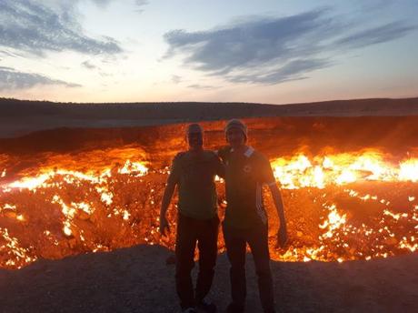 Backpacking in Turkmenistan: Camping at the Darvaza Gas Crater, Karakum Desert Backpacking in Turkmenistan: Camping at the Darvaza Gas Crater, Karakum Desert