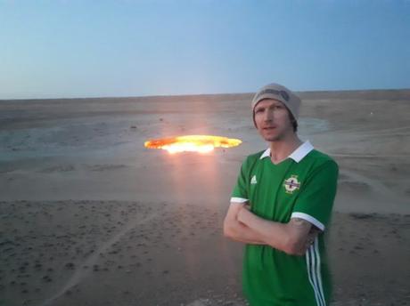 Backpacking in Turkmenistan: Camping at the Darvaza Gas Crater, Karakum Desert Backpacking in Turkmenistan: Camping at the Darvaza Gas Crater, Karakum Desert