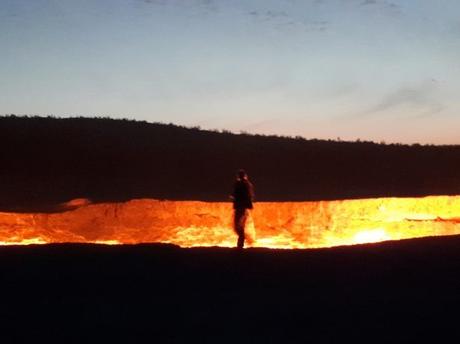 Backpacking in Turkmenistan: Camping at the Darvaza Gas Crater, Karakum Desert Backpacking in Turkmenistan: Camping at the Darvaza Gas Crater, Karakum Desert