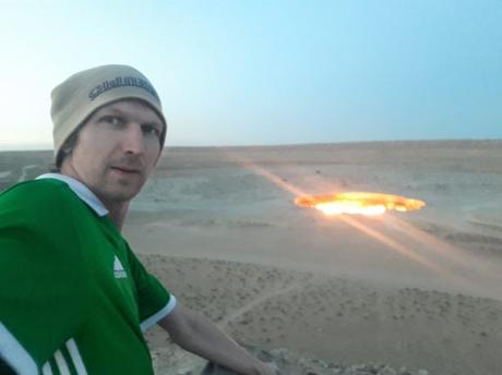 Backpacking in Turkmenistan: Camping at the Darvaza Gas Crater, Karakum Desert Backpacking in Turkmenistan: Camping at the Darvaza Gas Crater, Karakum Desert
