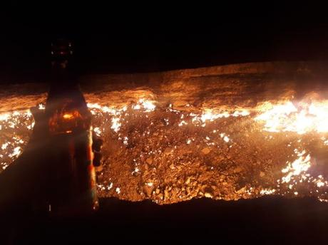Backpacking in Turkmenistan: Camping at the Darvaza Gas Crater, Karakum Desert Backpacking in Turkmenistan: Camping at the Darvaza Gas Crater, Karakum Desert
