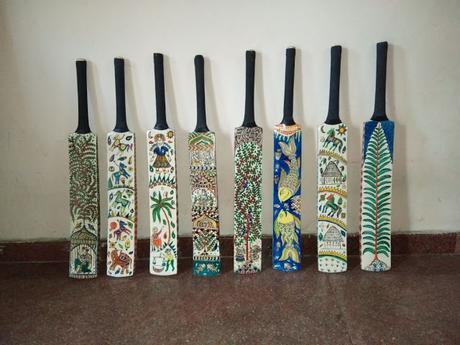 Adoring Cricket bats ~ the  हाथ का बना collection :  Hail Prashant !!