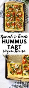 Spinach & Tomato Hummus Tart - Vegan Recipe