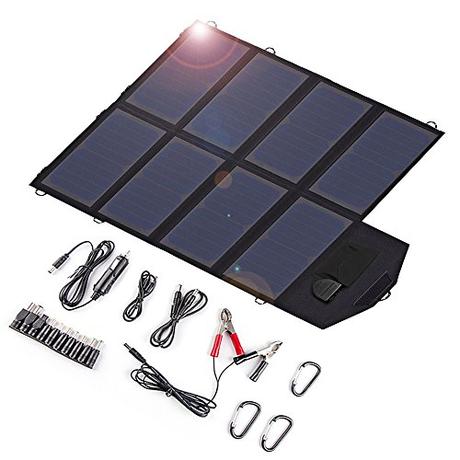X-DRAGON Solar Charger, 40W Solar Panel Charger (5V USB with SolarIQ + 18V DC) Water Resistant Laptop Charger for CellPhone, NoteBook, Tablet, Apple, iPhone, Samsung, Android, Camping, Outdoor