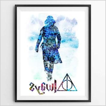 severus snape watercolor print harry potter always watercolor poster wall art home decor wall hanging