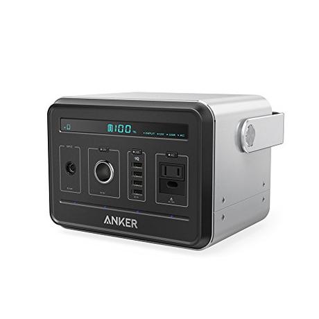 Anker PowerHouse, Compact 400Wh / 120000mAh Portable Outlet, Generator Alternative Rechargeable Power Source with Silent DC/AC Inverter, 12V Car/AC/USB Outputs for Camping, CPAP or Emergency Backup