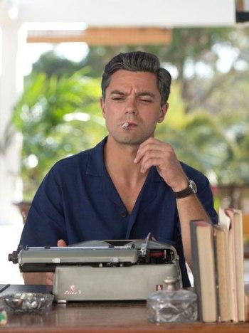 Dominic Cooper as Ian Fleming: Navy Linen Shirt Dominic Cooper as Ian Fleming: Navy Linen Shirt