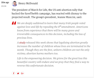 Quote for Day: How American Religious Right Tried to Sway Ireland's Abortion Vote