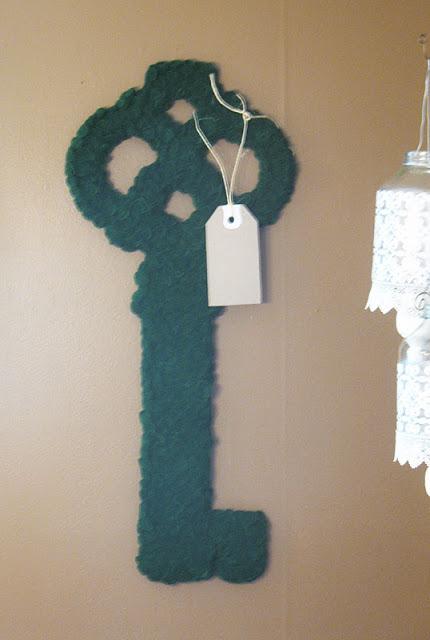 Faux moss skeleton key